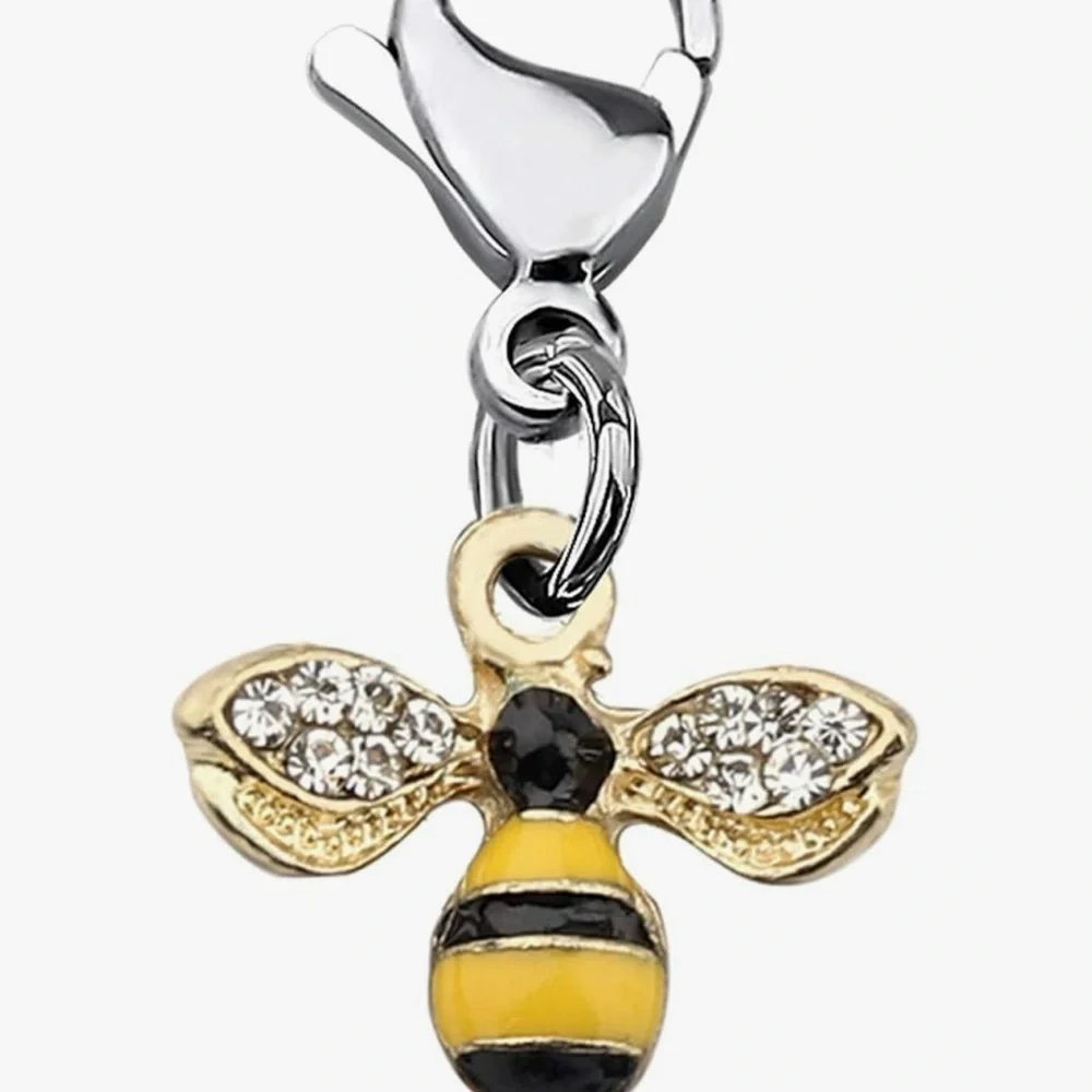 Honeybee Zipper Pull Cute Crystal Yellow Bee Pendant Clip on Char…